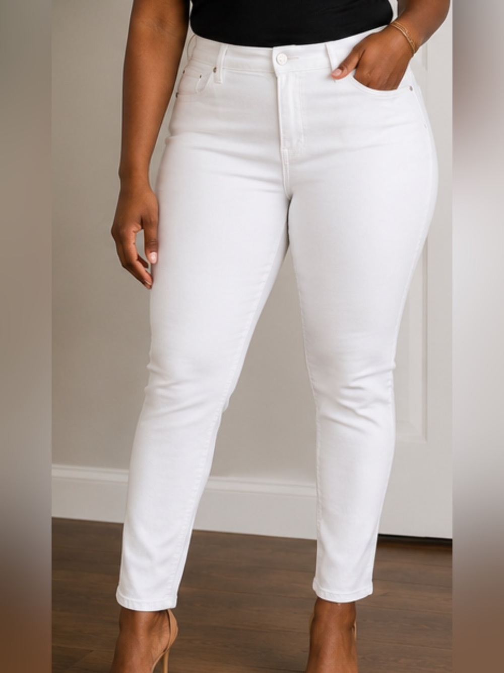 NWT Judy Blue White High Waist Skinny Jeans Size 13/31 Stretch Denim
